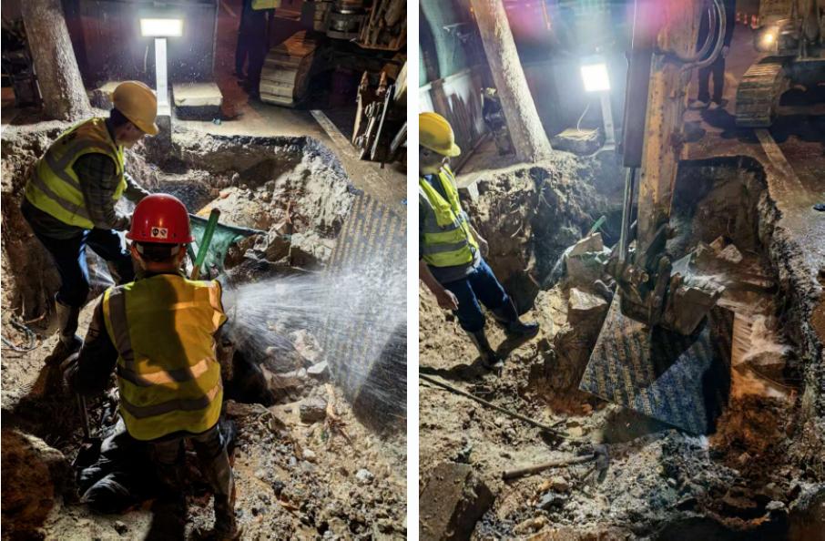 【供水抢修】泰安市自来水有限公司高效处置岱道庵路DN800输水管线漏水险情